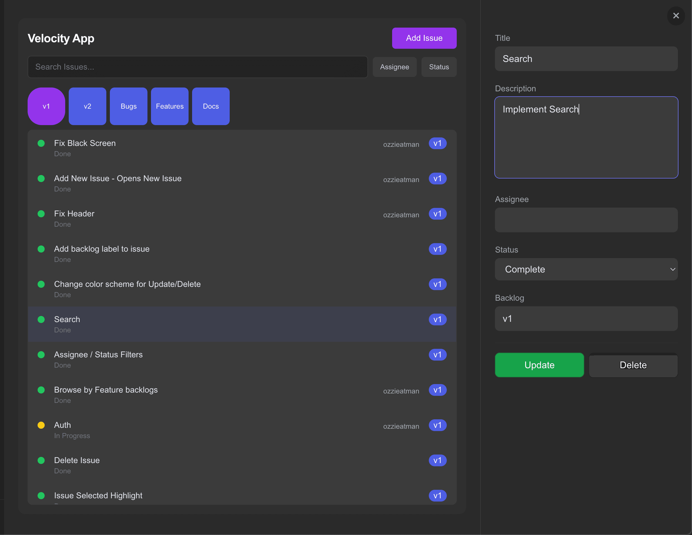 Velocity App Preview